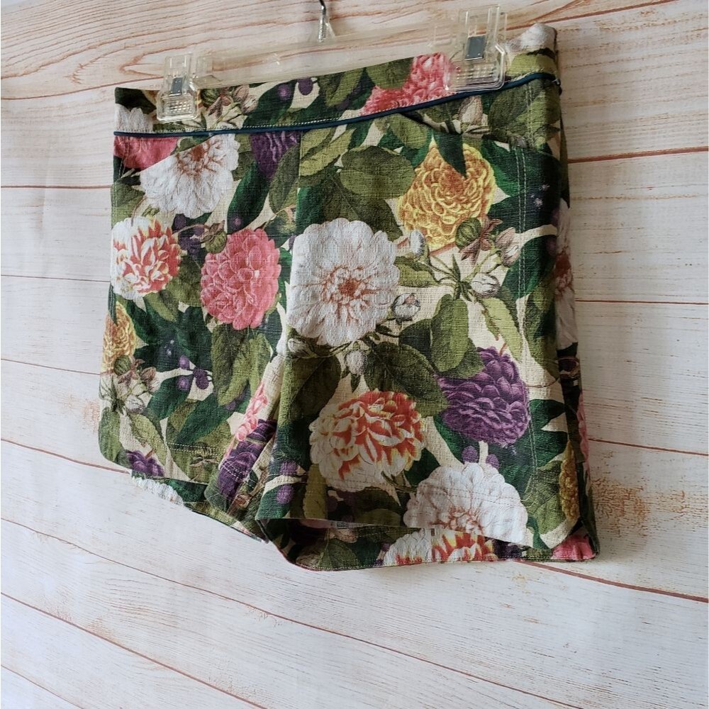 Elevenses Anthropologie Floral Print Cotton Blend Shorts - Picture 5 of 12